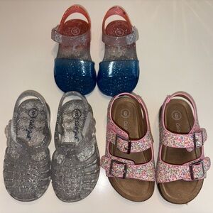 Cat & Jack Glitter Sandals - Silver, Blue, Pink